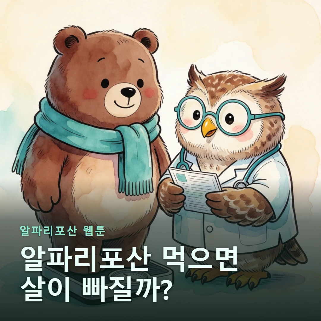 알파리포산 웹툰 표지 — 알파리포산 먹으면 살이 빠질까?