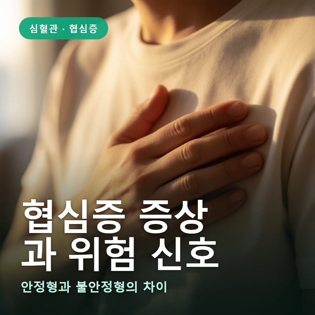 협심증 요약 표지 — 안정형과 불안정형의 차이