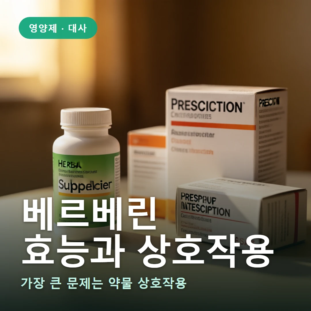 베르베린 요약 표지 — 가장 큰 문제는 약물 상호작용