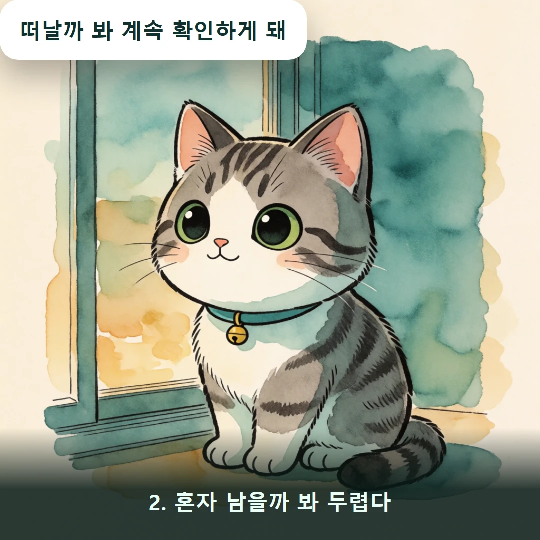 웹툰 2컷 — 2. 혼자 남을까 봐 두렵다 (떠날까 봐 계속 확인하게 돼)