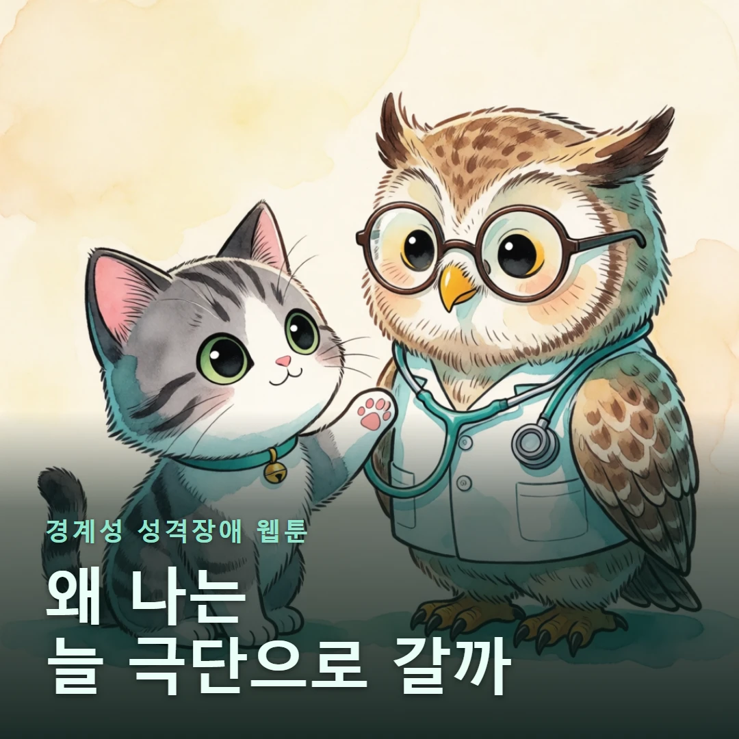 경계성 성격장애 웹툰 표지 — 왜 나는 늘 극단으로 갈까