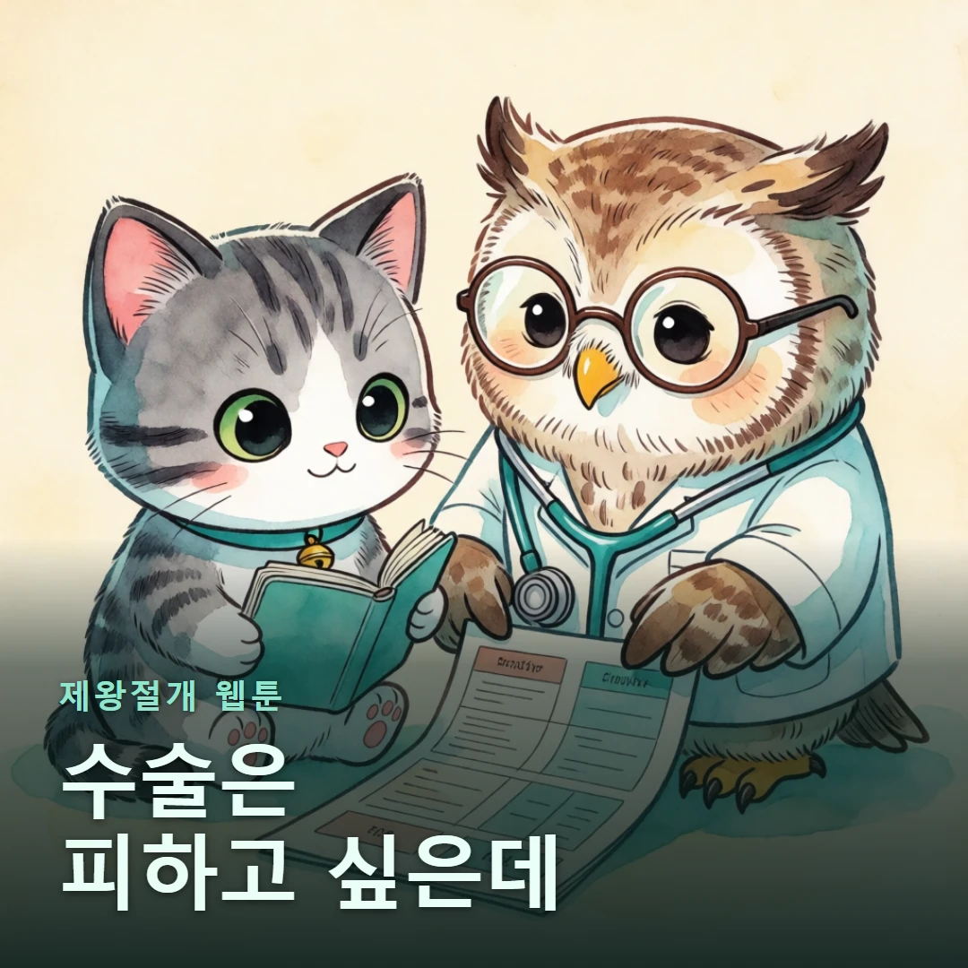 제왕절개 웹툰 표지 — 수술은 피하고 싶은데