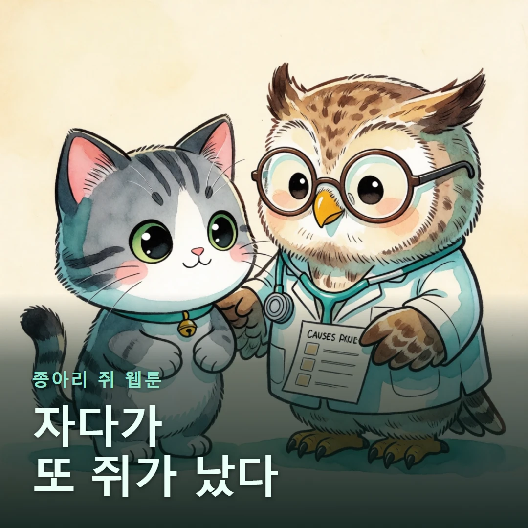 종아리 쥐 웹툰 표지 — 자다가 또 쥐가 났다