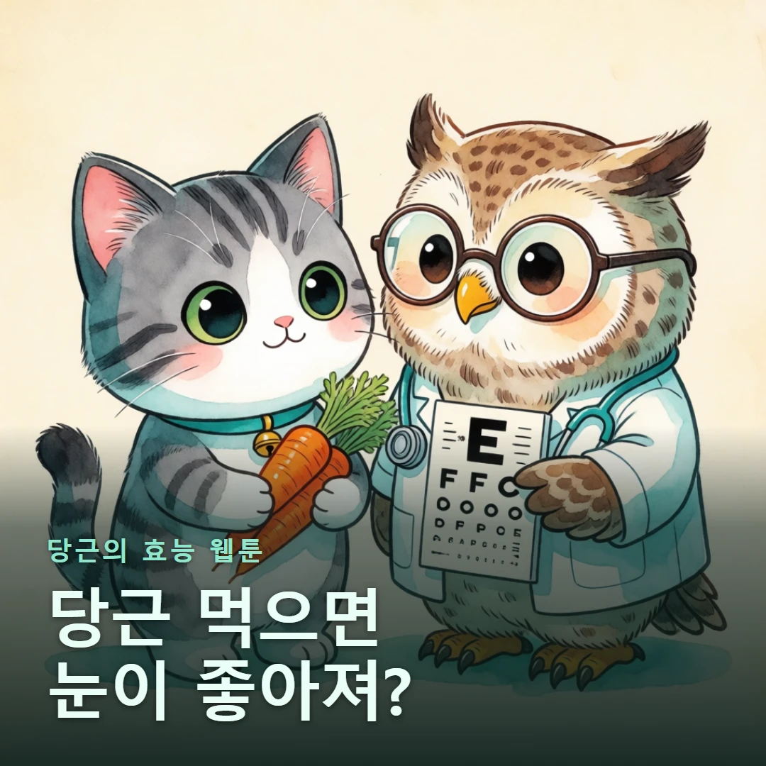 당근의 효능 웹툰 표지 — 당근 먹으면 눈이 좋아져?