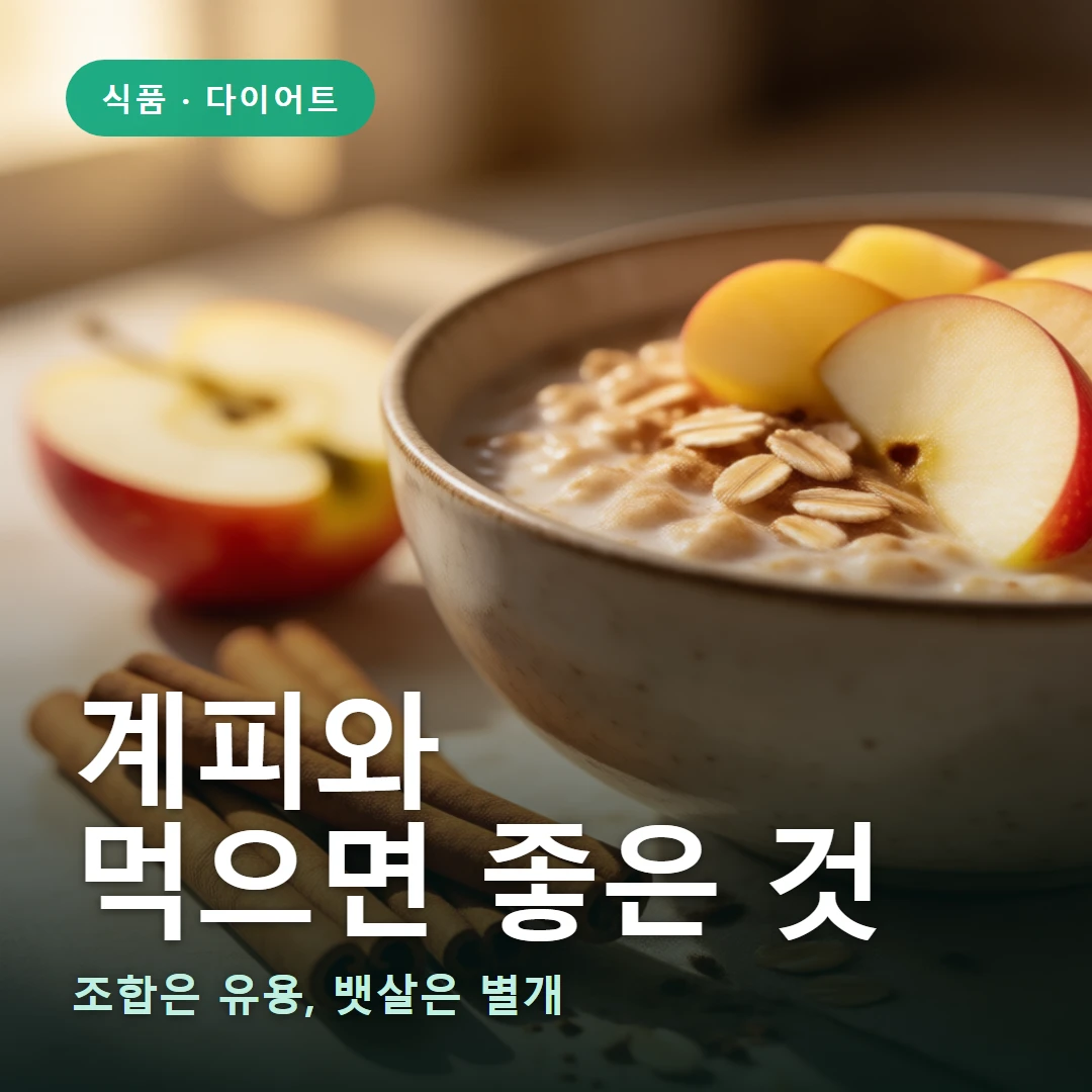 계피와 먹으면 좋은 음식 요약 표지 — 조합은 유용, 뱃살은 별개