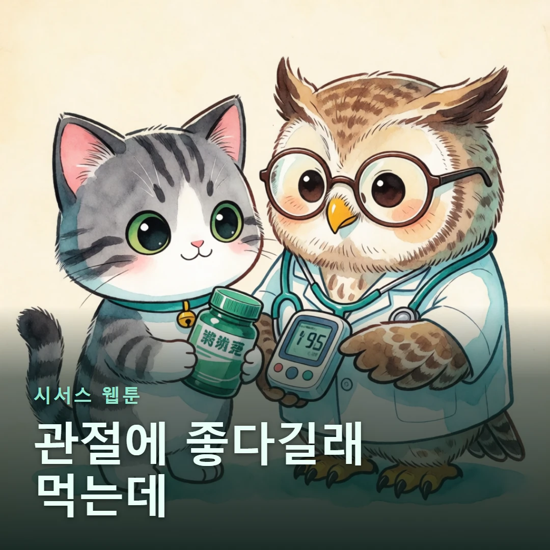 시서스 웹툰 표지 — 관절에 좋다길래 먹는데