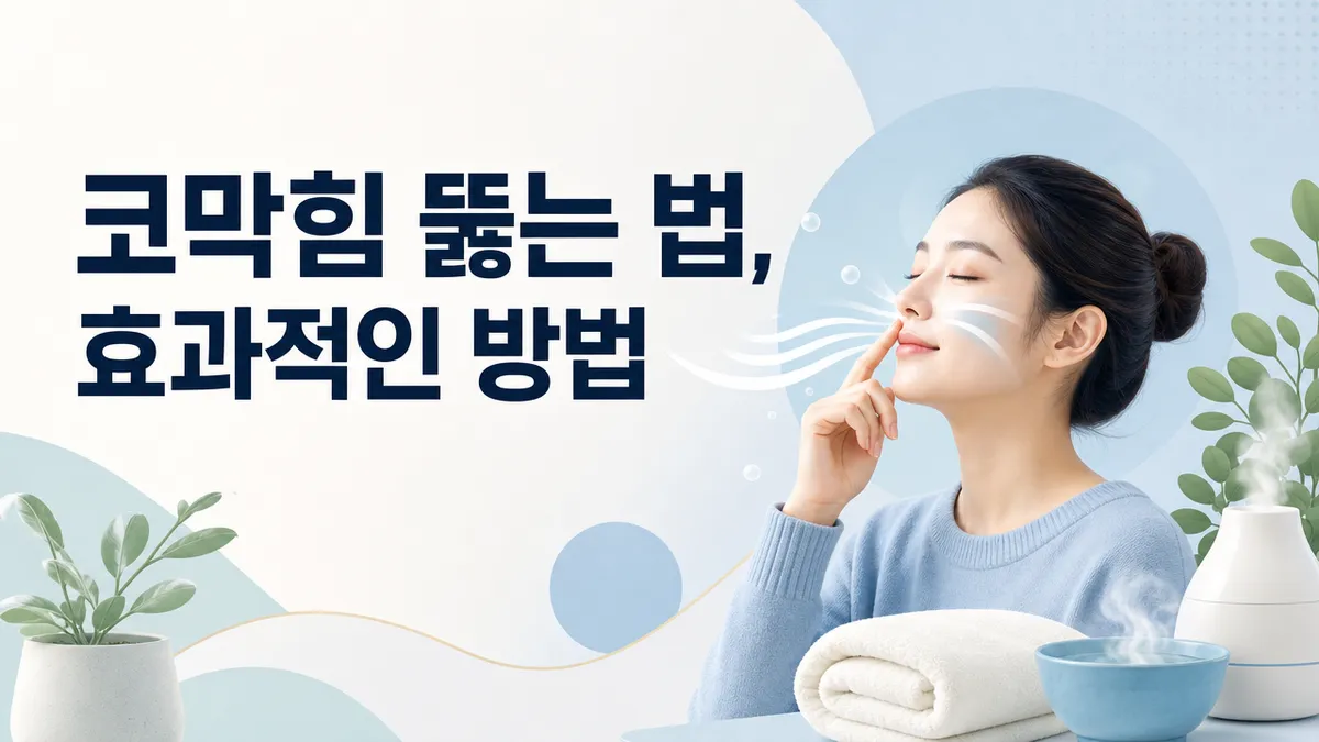 코막힘 뚫는 법, 집에서 할 수 있는 관리 총정리