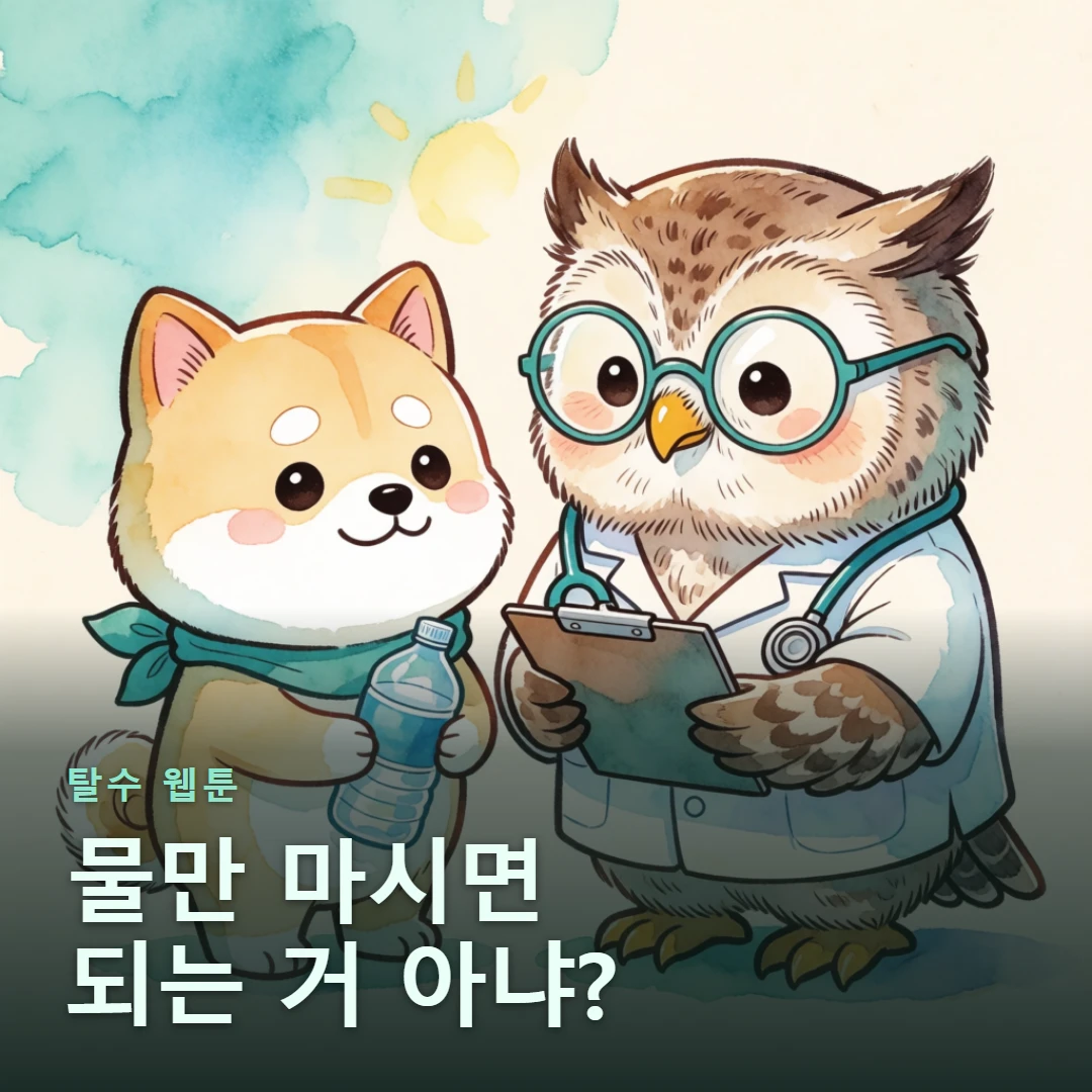 탈수 웹툰 표지 — 물만 마시면 되는 거 아냐?