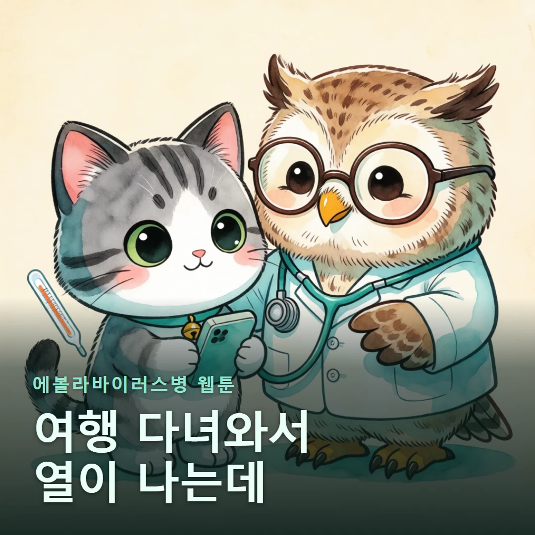에볼라바이러스병 웹툰 표지 — 여행 다녀와서 열이 나는데