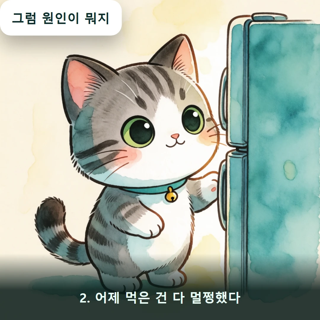 웹툰 2컷 — 2. 어제 먹은 건 다 멀쩡했다 (그럼 원인이 뭐지)