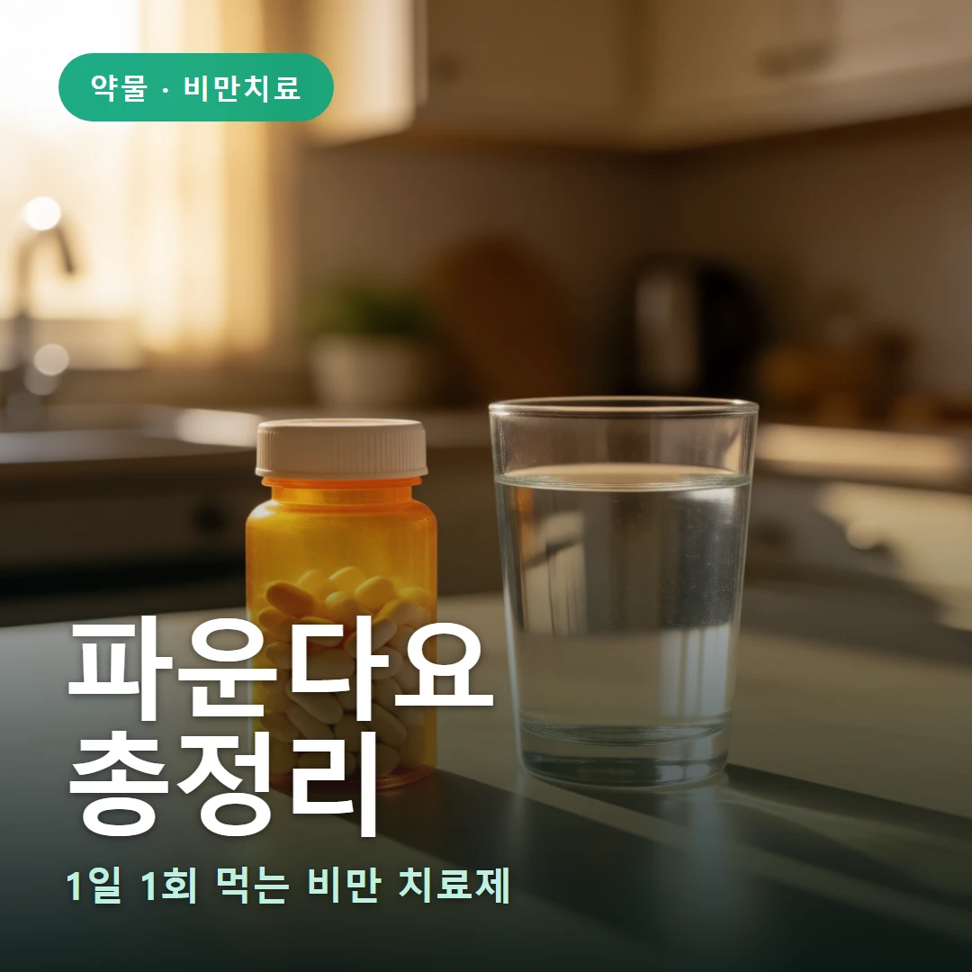 파운다요 요약 표지 — 1일 1회 먹는 비만 치료제