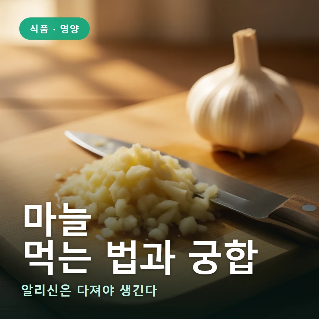마늘 먹는 법 요약 표지 — 알리신은 다져야 생긴다