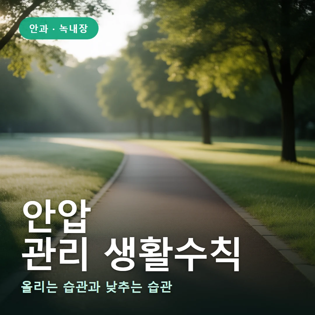 안압 관리 요약 표지 — 올리는 습관과 낮추는 습관