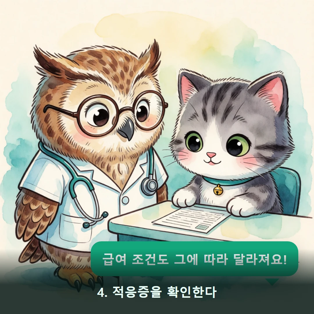 웹툰 4컷 — 4. 적응증을 확인한다 (급여 조건도 그에 따라 달라져요!)