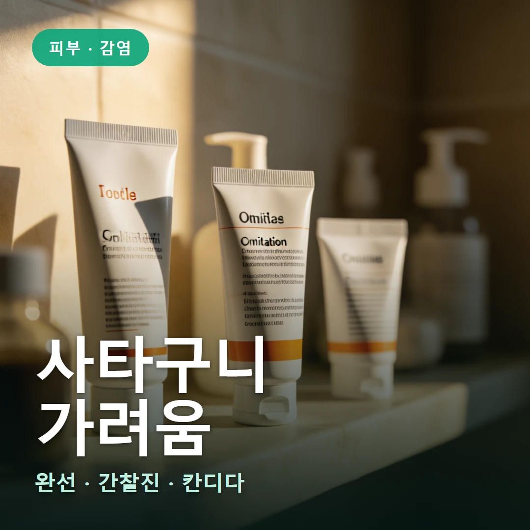 사타구니 가려움 요약 표지 — 완선 · 간찰진 · 칸디다