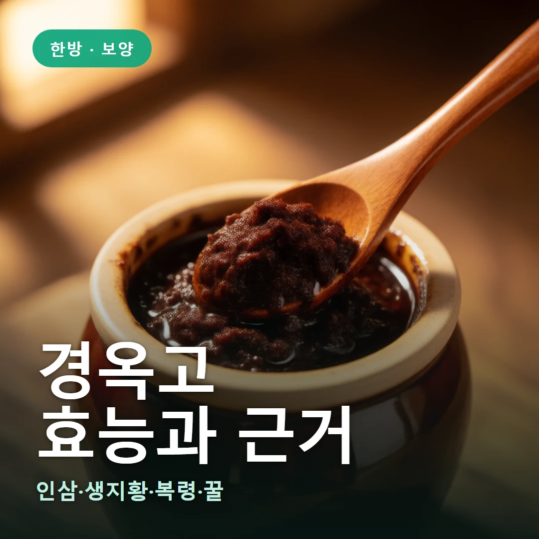 경옥고 요약 표지 — 인삼·생지황·복령·꿀