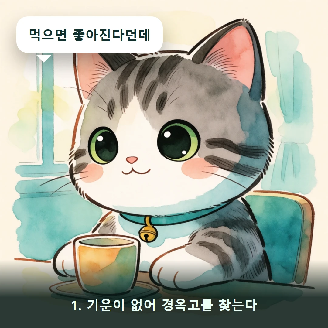 웹툰 1컷 — 1. 기운이 없어 경옥고를 찾는다 (먹으면 좋아진다던데)