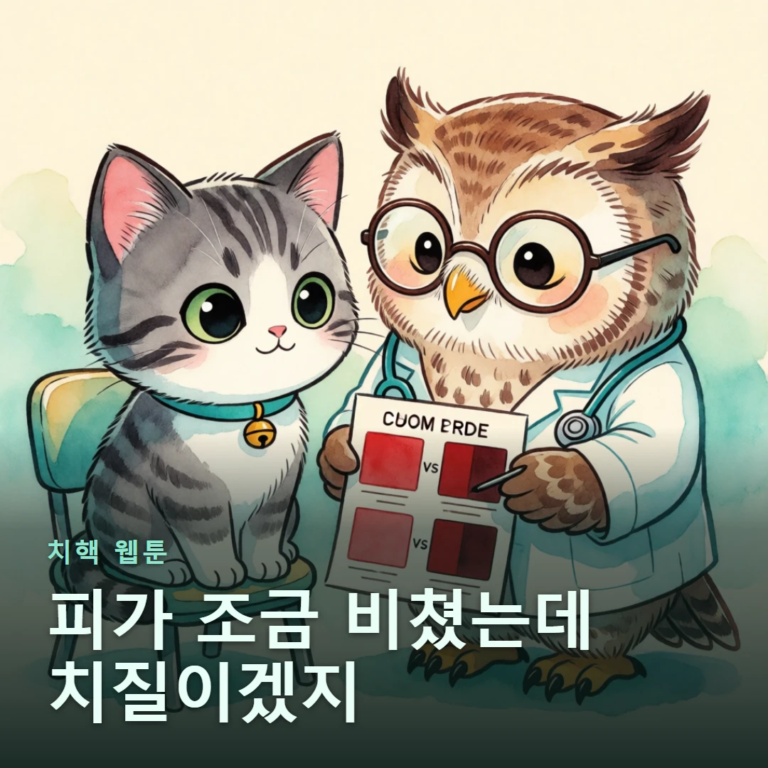 치핵 웹툰 표지 — 피가 조금 비쳤는데 치질이겠지