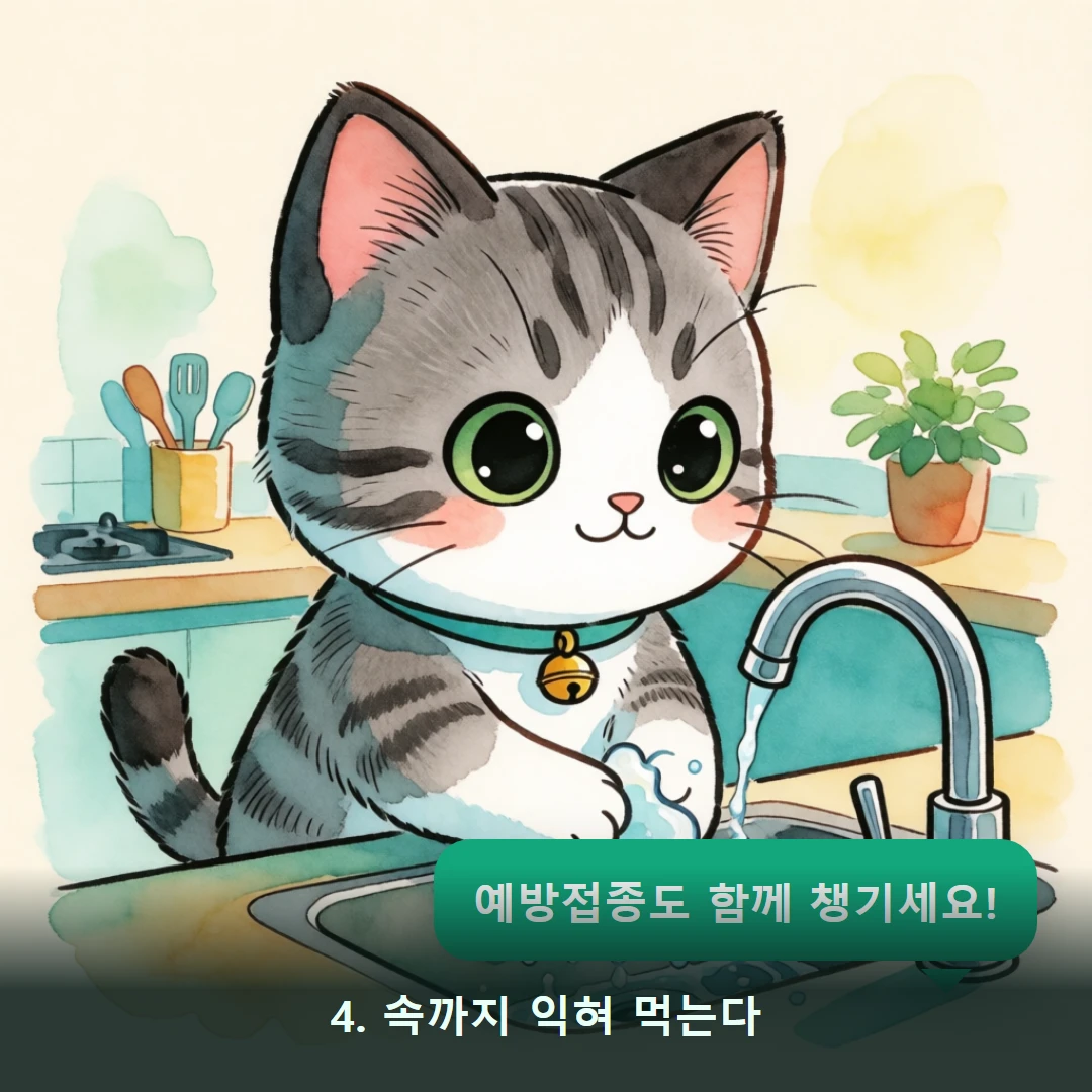 웹툰 4컷 — 4. 속까지 익혀 먹는다 (예방접종도 함께 챙기세요!)