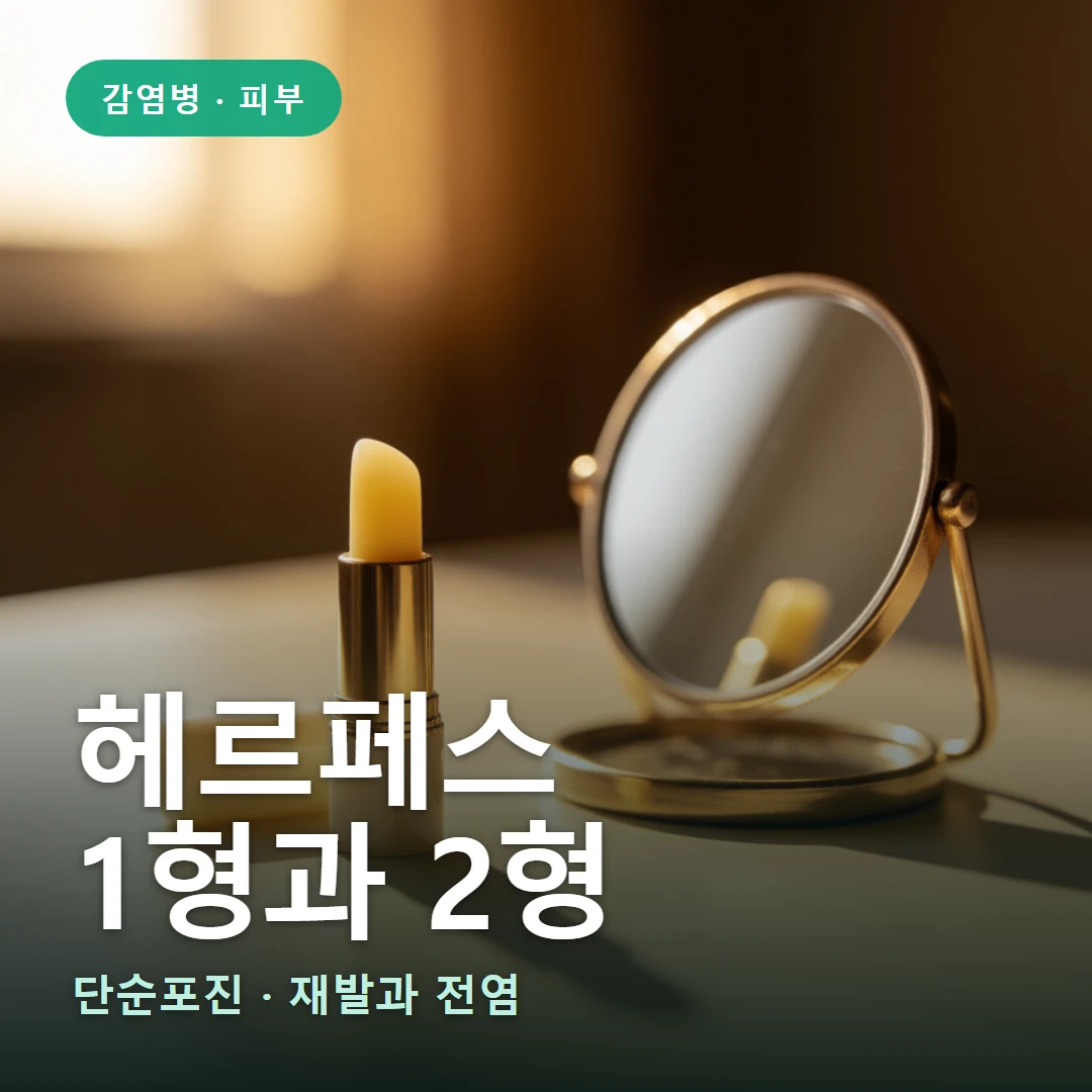 헤르페스 요약 표지 — 단순포진 · 재발과 전염
