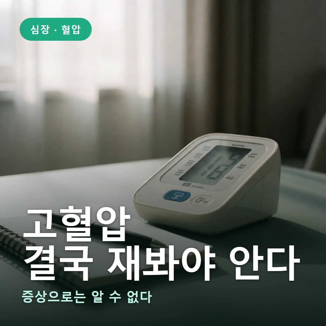 고혈압 요약 표지 — 증상으로는 알 수 없다