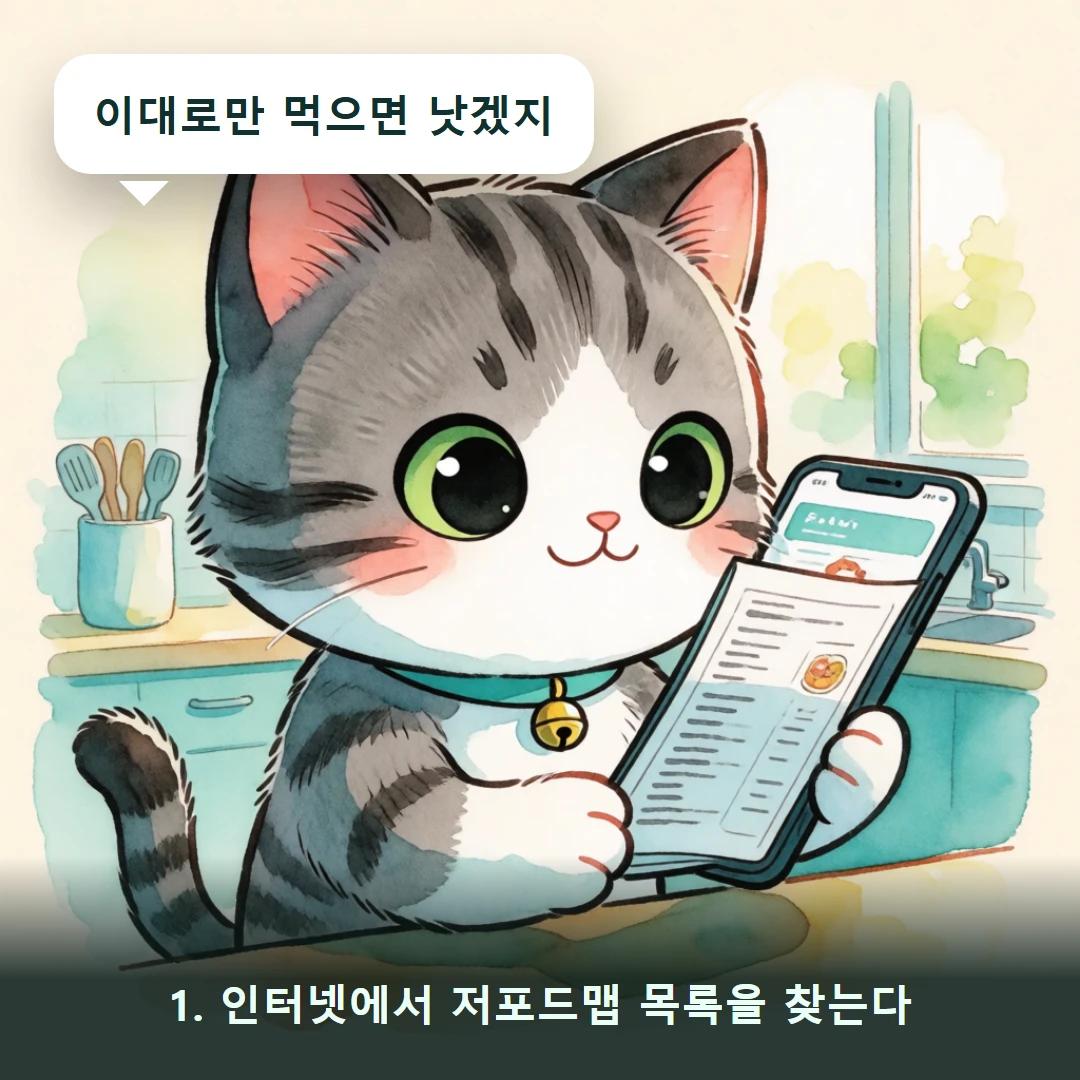 웹툰 1컷 — 1. 인터넷에서 저포드맵 목록을 찾는다 (이대로만 먹으면 낫겠지)