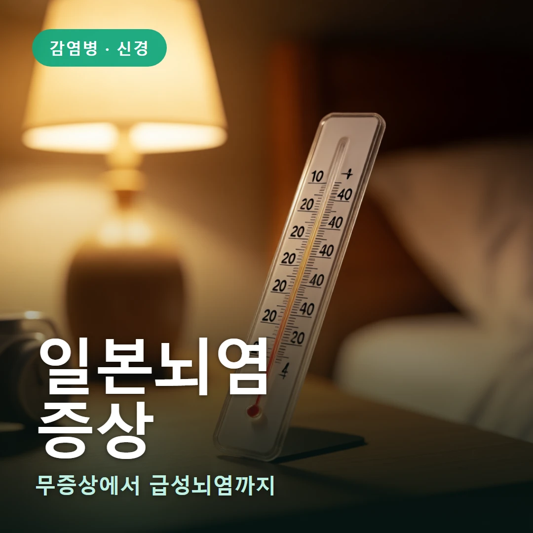일본뇌염 증상 요약 표지 — 무증상에서 급성뇌염까지