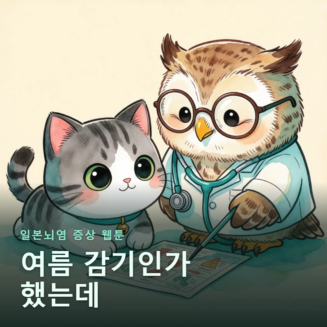 일본뇌염 증상 웹툰 표지 — 여름 감기인가 했는데