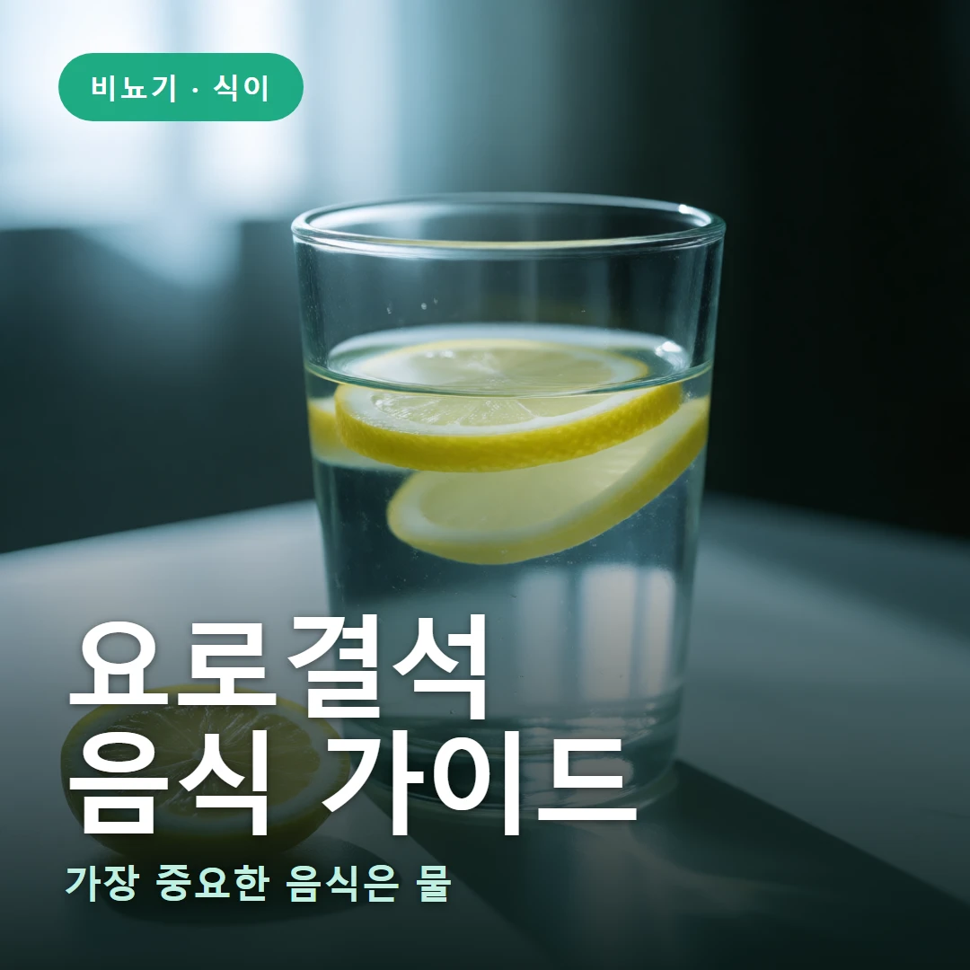 요로결석 음식 요약 표지 — 가장 중요한 음식은 물