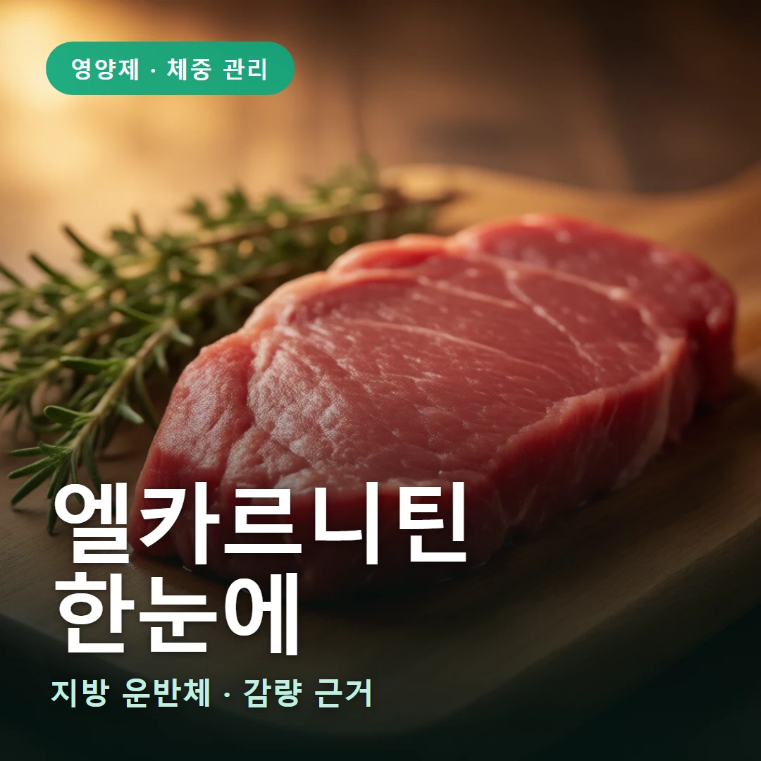 엘카르니틴 요약 표지 — 지방 운반체 · 감량 근거