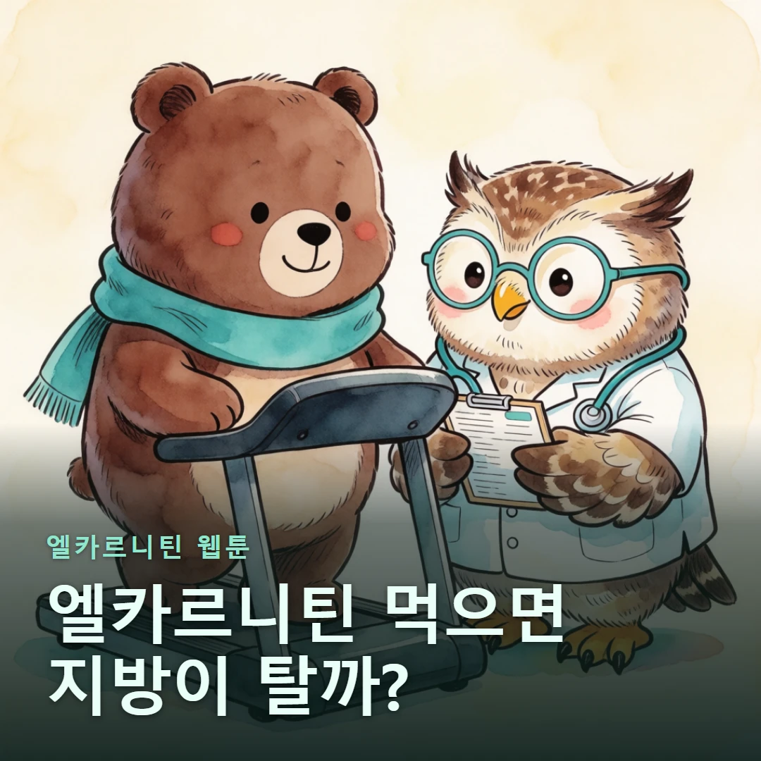 엘카르니틴 웹툰 표지 — 엘카르니틴 먹으면 지방이 탈까?
