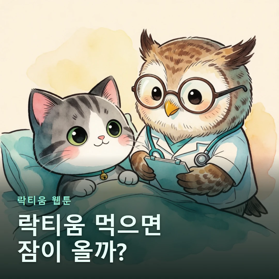 락티움 웹툰 표지 — 락티움 먹으면 잠이 올까?