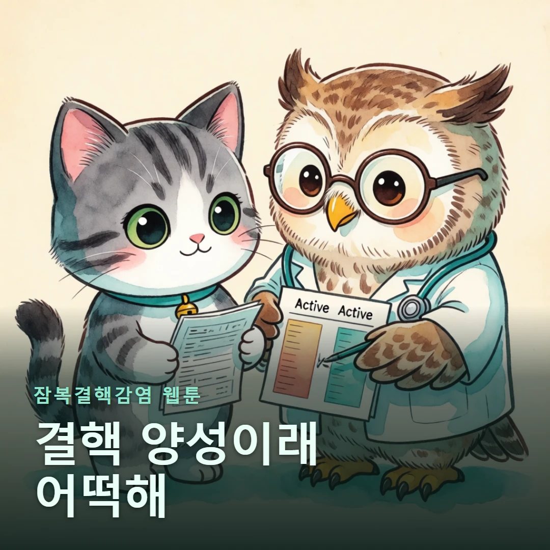 잠복결핵감염 웹툰 표지 — 결핵 양성이래 어떡해