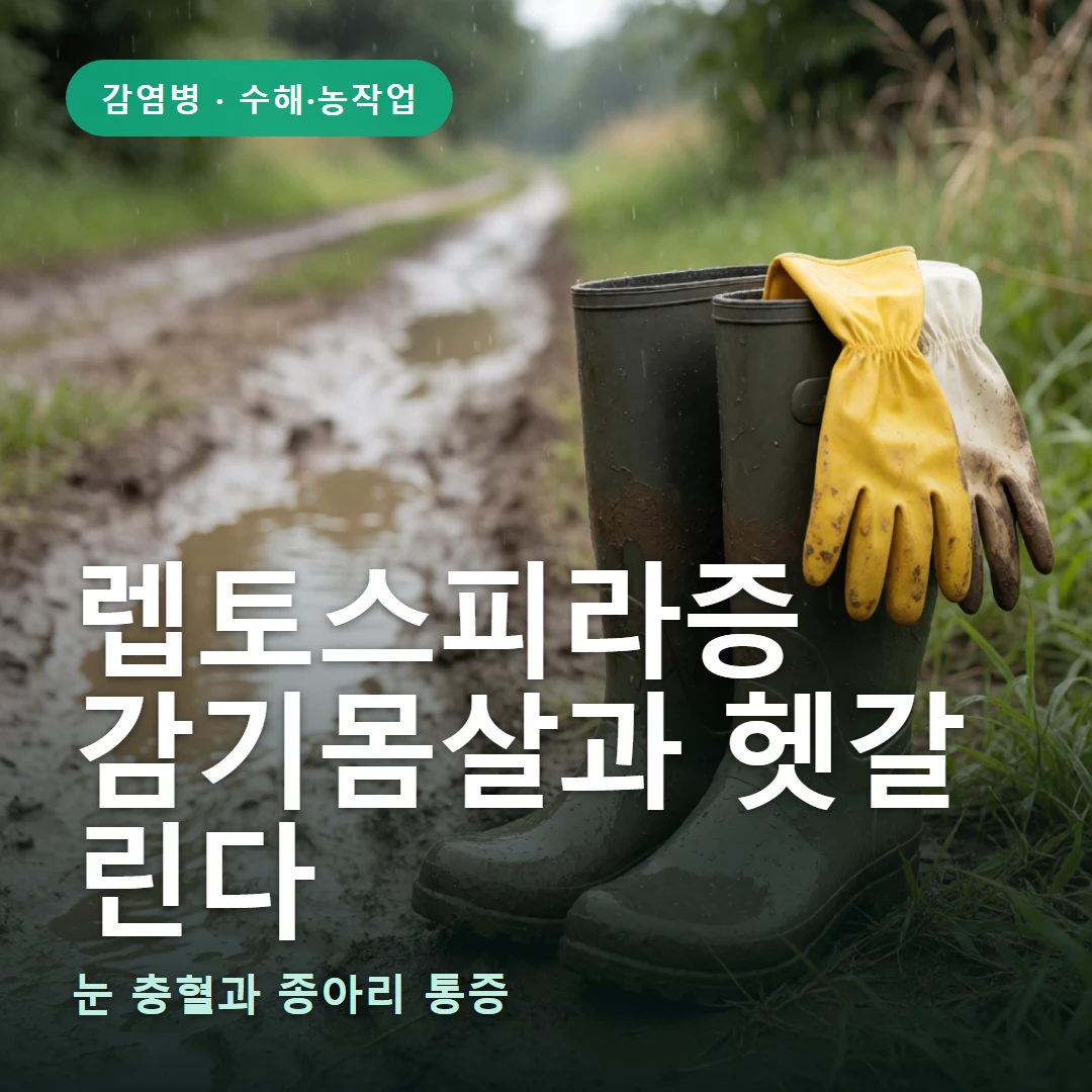 렙토스피라증 요약 표지 — 눈 충혈과 종아리 통증