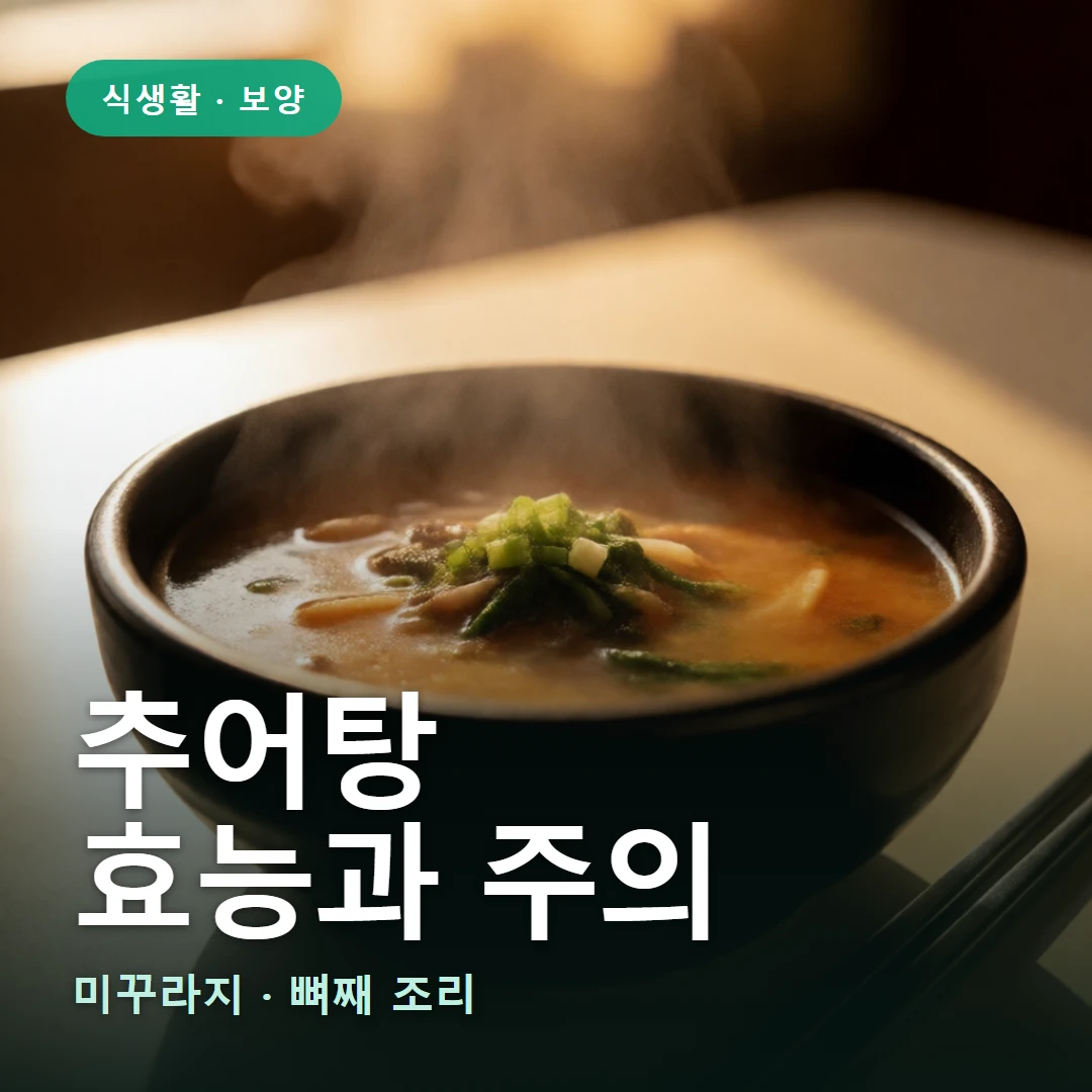 추어탕 요약 표지 — 미꾸라지 · 뼈째 조리