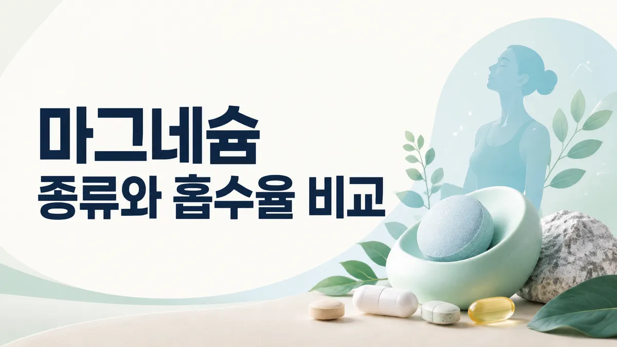 마그네슘 종류 비교, 흡수율과 위장 반응 차이