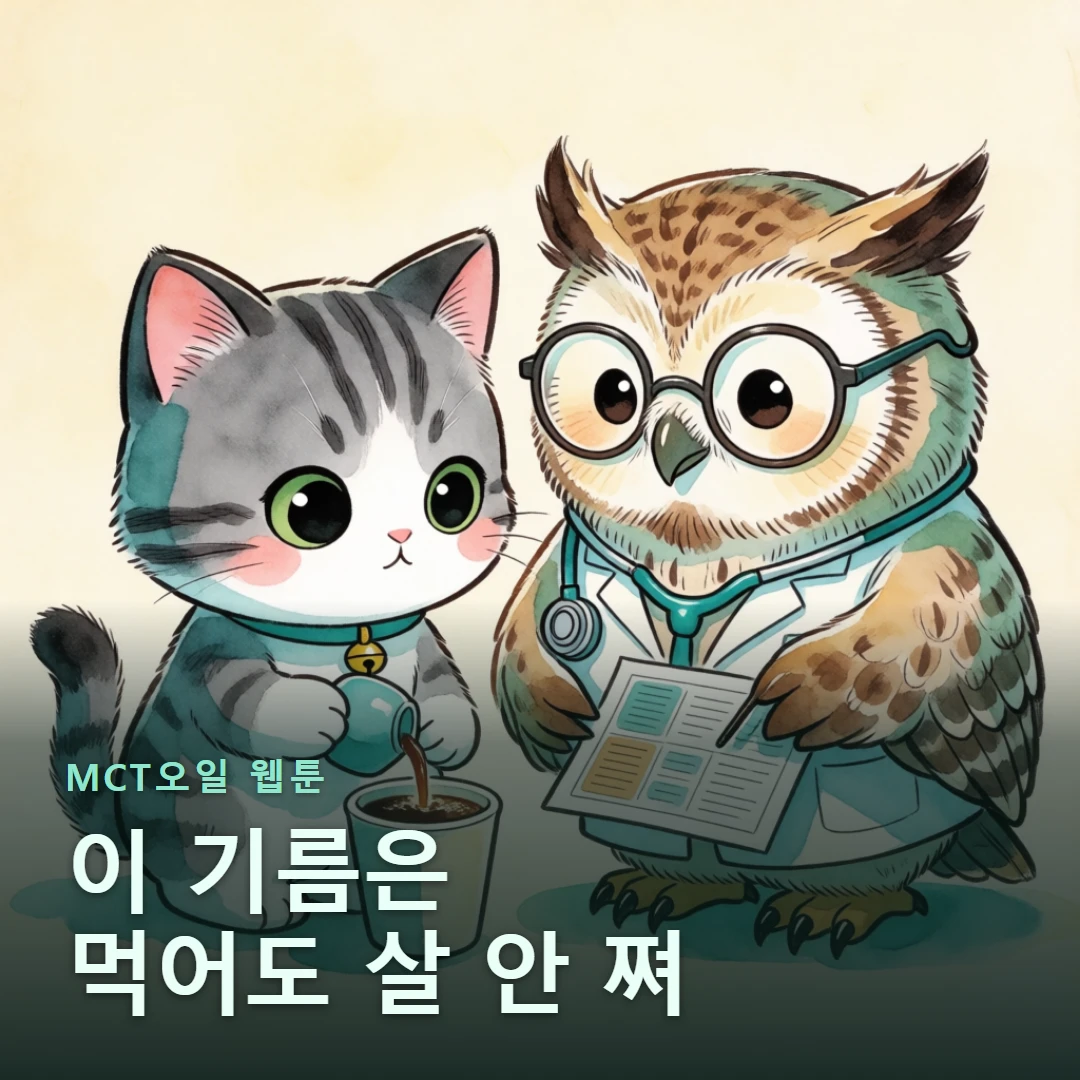MCT오일 웹툰 표지 — 이 기름은 먹어도 살 안 쪄