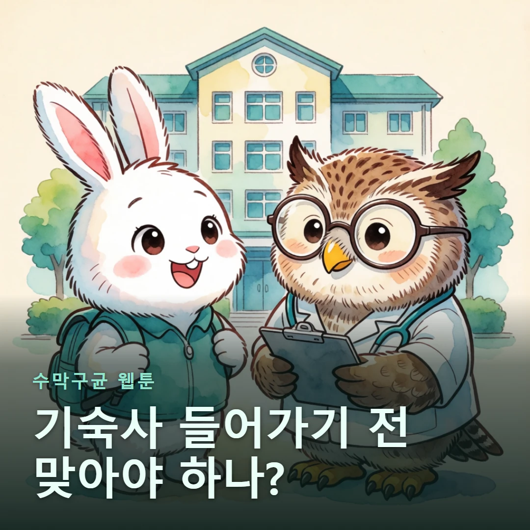 수막구균 웹툰 표지 — 기숙사 들어가기 전 맞아야 하나?