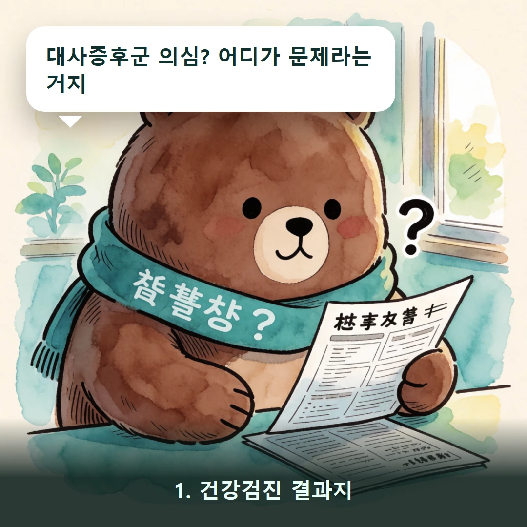 웹툰 1컷 — 1. 건강검진 결과지 (대사증후군 의심? 어디가 문제라는 거지)