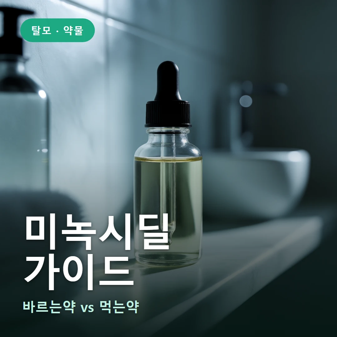 미녹시딜 요약 표지 — 바르는약 vs 먹는약