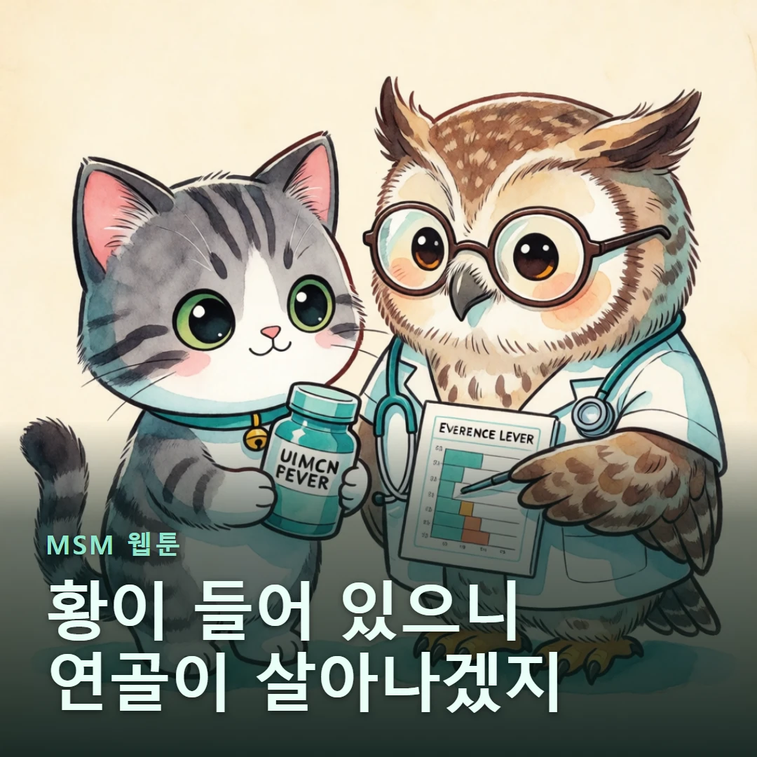 MSM 웹툰 표지 — 황이 들어 있으니 연골이 살아나겠지