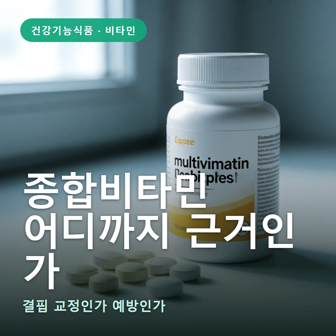 종합비타민 요약 표지 — 결핍 교정인가 예방인가