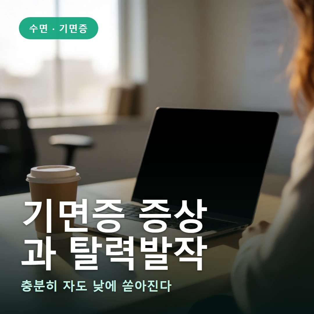 기면증 요약 표지 — 충분히 자도 낮에 쏟아진다