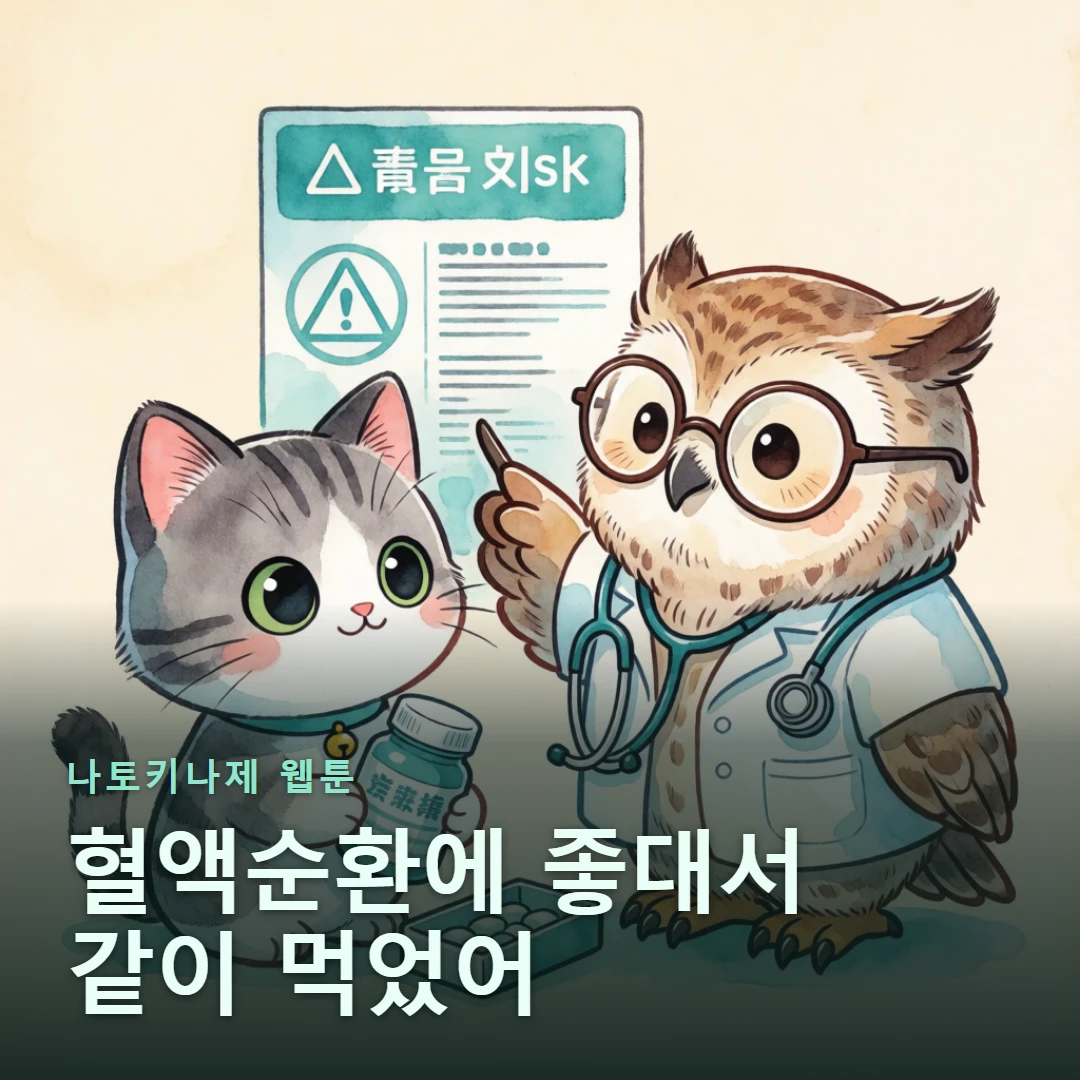 나토키나제 웹툰 표지 — 혈액순환에 좋대서 같이 먹었어