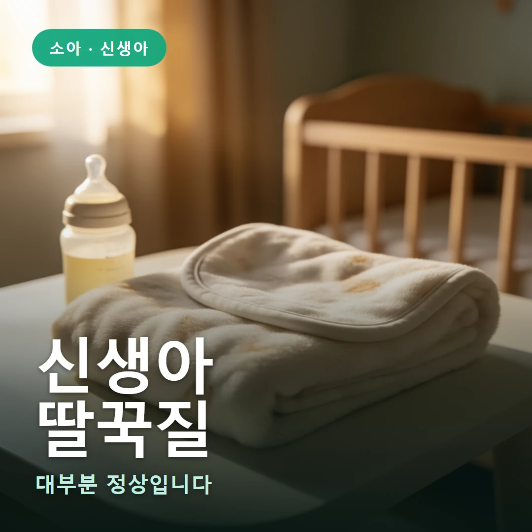 신생아 딸꾹질 요약 표지 — 대부분 정상입니다