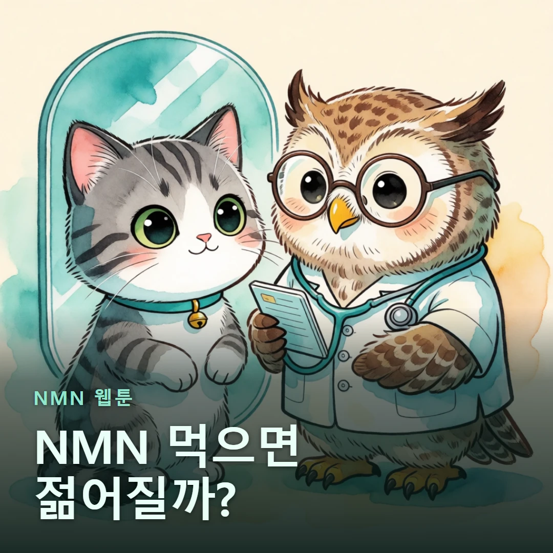 NMN 웹툰 표지 — NMN 먹으면 젊어질까?