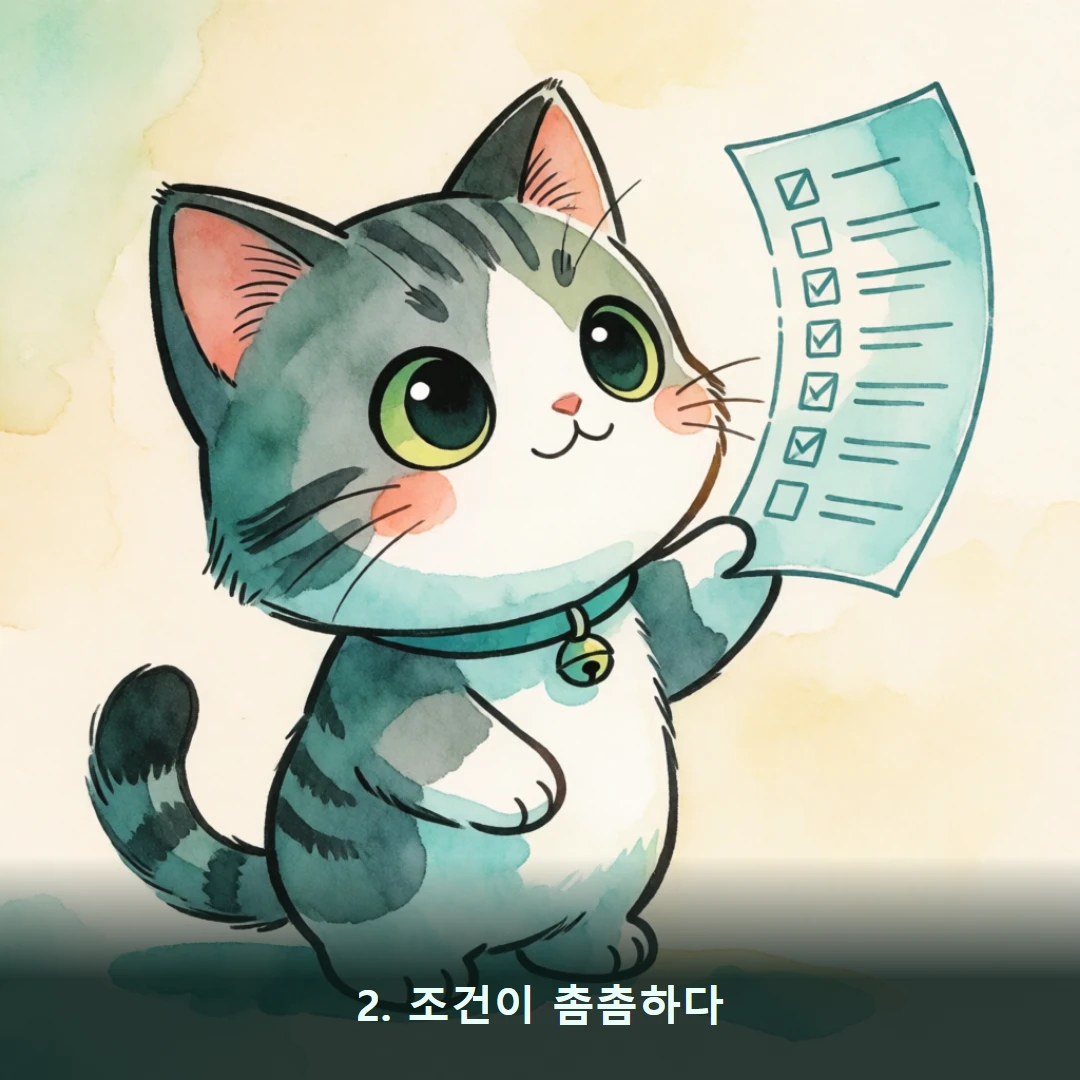 웹툰 2컷 — 2. 조건이 촘촘하다