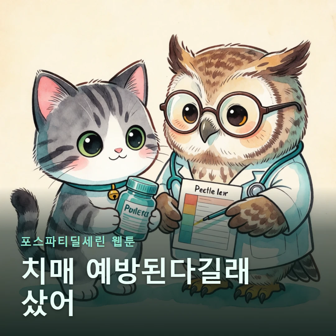포스파티딜세린 웹툰 표지 — 치매 예방된다길래 샀어