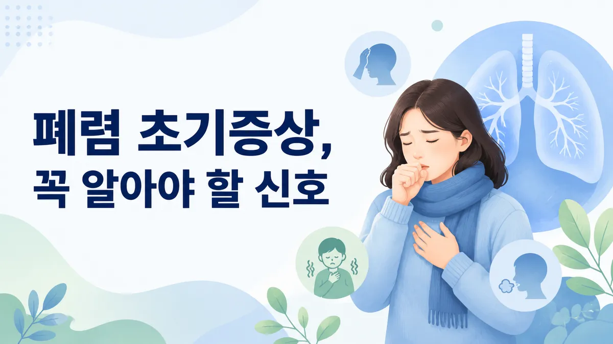 폐렴 초기증상, 감기와 다른 위험 신호 총정리