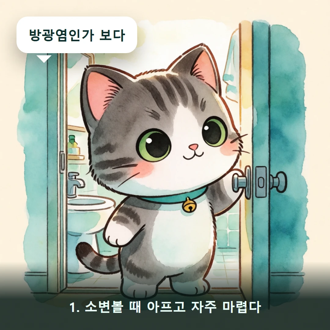 웹툰 1컷 — 1. 소변볼 때 아프고 자주 마렵다 (방광염인가 보다)